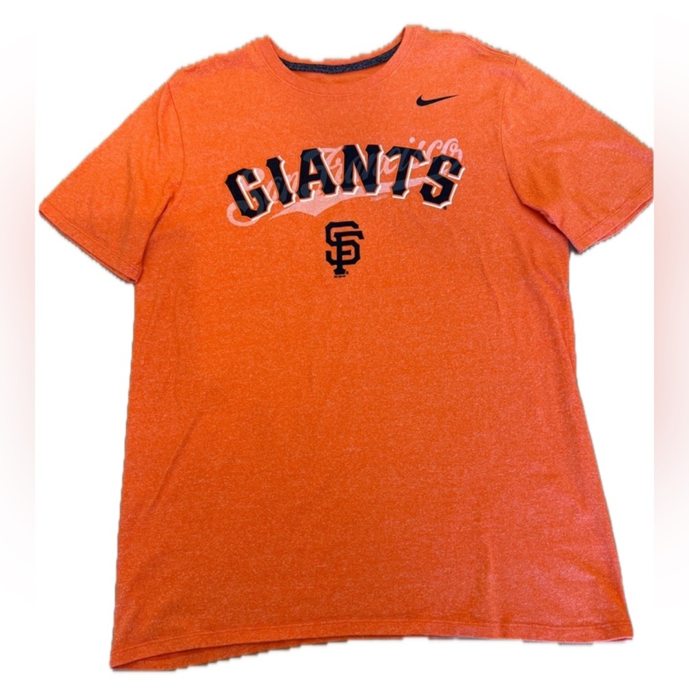 NIKE San Francisco Giants SF MLB Orange Black Baseball Tee Size XL Unisex